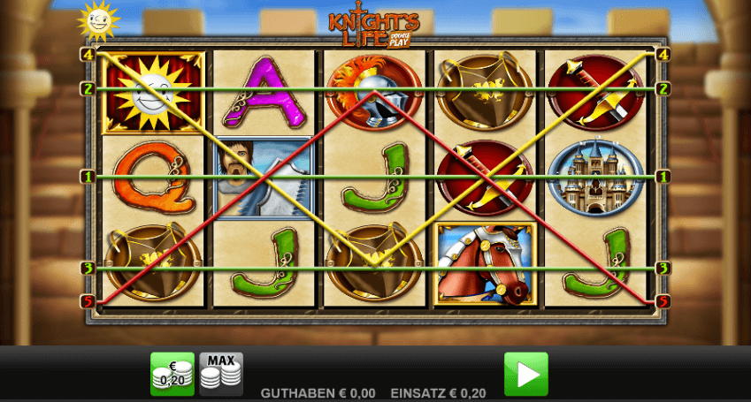 Knights Life Double Play Slot Spieloberfl&auml;che